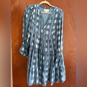 Pomander’s Place Blue Ikat Kenzo Checkered Dress
